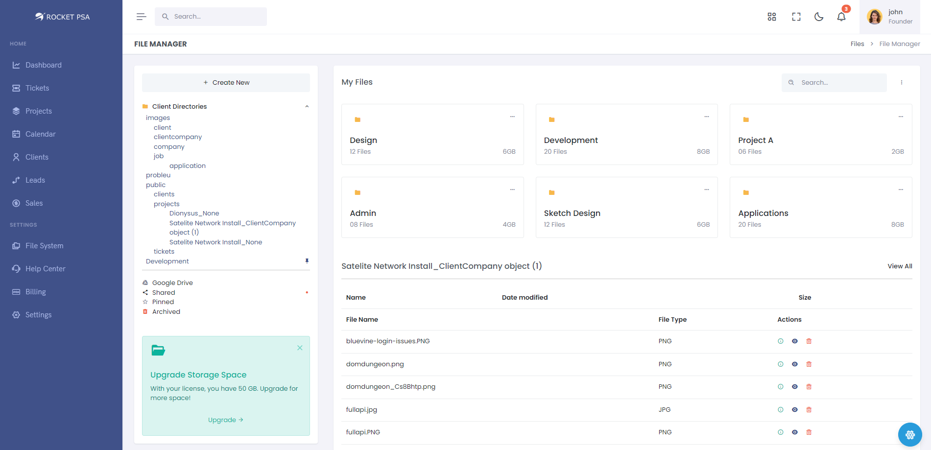 RocketPSA files and ops screenshot